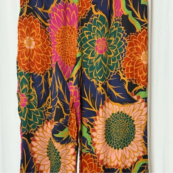 Farm Rio Vintage Garden Satin Flare Pants Womens Small NWT Luxe Boho - Picture 11 of 16